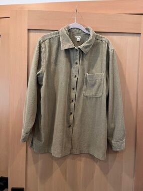 Tan Waffle-Knit Button-Up Shirt